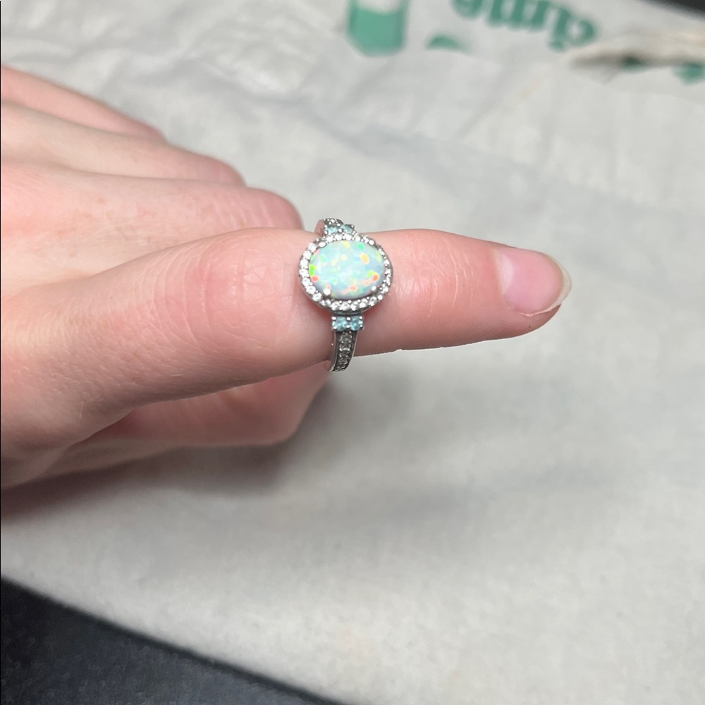 Opal and Silver Ring